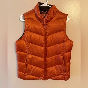 Eddie‎ Bauer Womens Puffer Vest Goose Down Outerwear Burnt Orange Medium